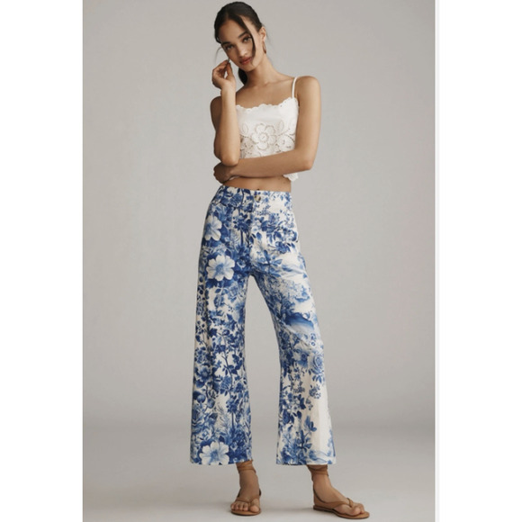 NWT Maeve The Colette Cropped Wide-Leg Linen Pants Sz 28...